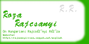 roza rajcsanyi business card